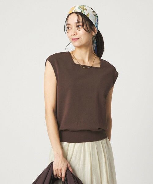 green label relaxing / グリーンレーベル リラクシング ニット・セーター | HIYOKE スクエアネック フレンチスリーブ ニット | 詳細11