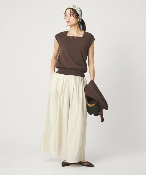 green label relaxing / グリーンレーベル リラクシング ニット・セーター | HIYOKE スクエアネック フレンチスリーブ ニット | 詳細12