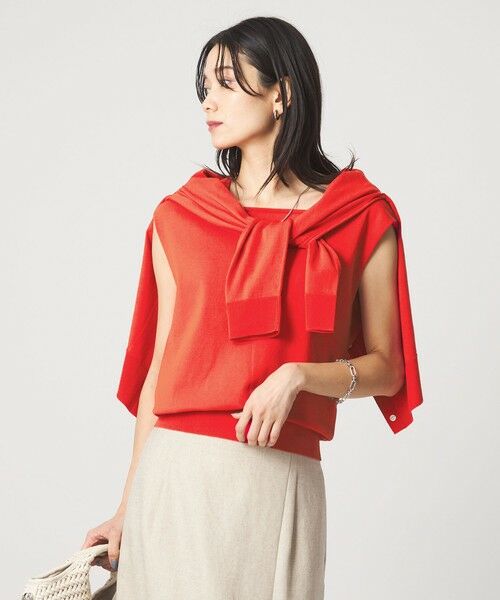 green label relaxing / グリーンレーベル リラクシング ニット・セーター | HIYOKE スクエアネック フレンチスリーブ ニット | 詳細16