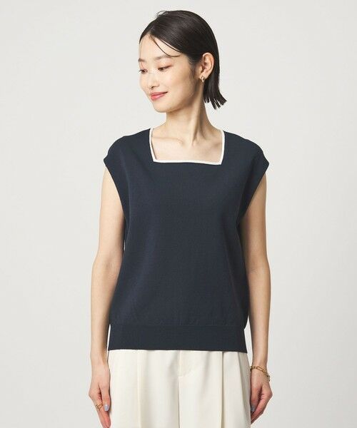 green label relaxing / グリーンレーベル リラクシング ニット・セーター | HIYOKE スクエアネック フレンチスリーブ ニット | 詳細23