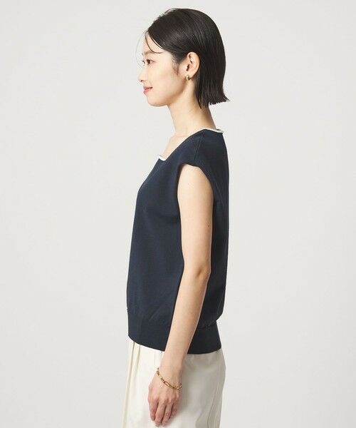 green label relaxing / グリーンレーベル リラクシング ニット・セーター | HIYOKE スクエアネック フレンチスリーブ ニット | 詳細24