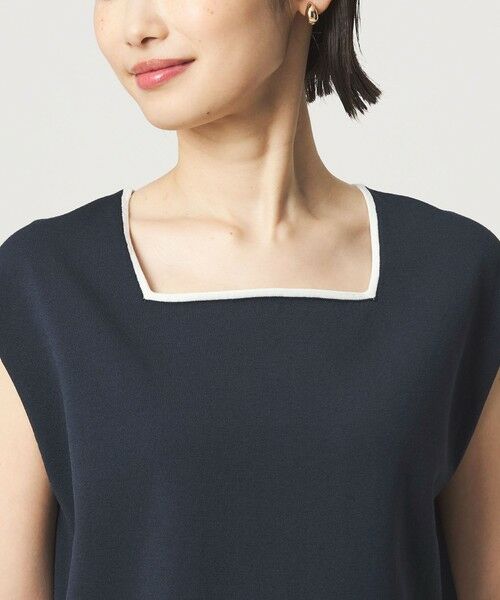 green label relaxing / グリーンレーベル リラクシング ニット・セーター | HIYOKE スクエアネック フレンチスリーブ ニット | 詳細26