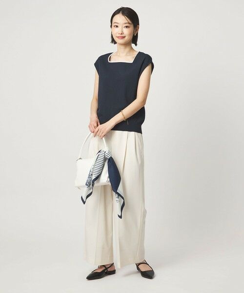 green label relaxing / グリーンレーベル リラクシング ニット・セーター | HIYOKE スクエアネック フレンチスリーブ ニット | 詳細22