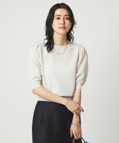 green label relaxing / グリーンレーベル リラクシング ニット・セーター | ハニカム タック スリーブ プルオーバー ニット | 詳細1