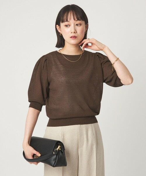 green label relaxing / グリーンレーベル リラクシング ニット・セーター | ハニカム タック スリーブ プルオーバー ニット | 詳細8