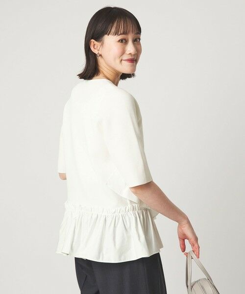 green label relaxing / グリーンレーベル リラクシング ニット・セーター | ドッキング ペプラム ショートスリーブ ニット プルオーバー ウォッシャブル | 詳細4