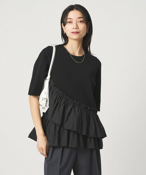 green label relaxing / グリーンレーベル リラクシング ニット・セーター | ドッキング ペプラム ショートスリーブ ニット プルオーバー ウォッシャブル | 詳細8