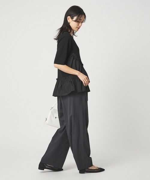 green label relaxing / グリーンレーベル リラクシング ニット・セーター | ドッキング ペプラム ショートスリーブ ニット プルオーバー ウォッシャブル | 詳細12