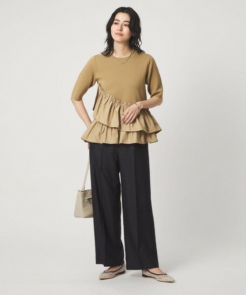 green label relaxing / グリーンレーベル リラクシング ニット・セーター | ドッキング ペプラム ショートスリーブ ニット プルオーバー ウォッシャブル | 詳細14