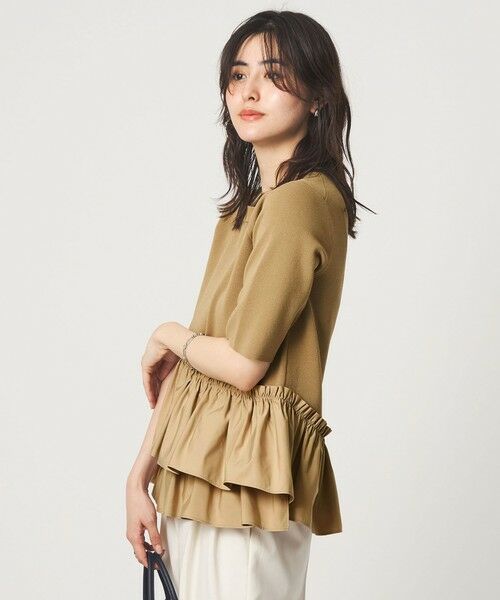 green label relaxing / グリーンレーベル リラクシング ニット・セーター | ドッキング ペプラム ショートスリーブ ニット プルオーバー ウォッシャブル | 詳細15