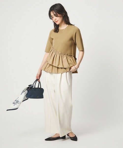 green label relaxing / グリーンレーベル リラクシング ニット・セーター | ドッキング ペプラム ショートスリーブ ニット プルオーバー ウォッシャブル | 詳細17