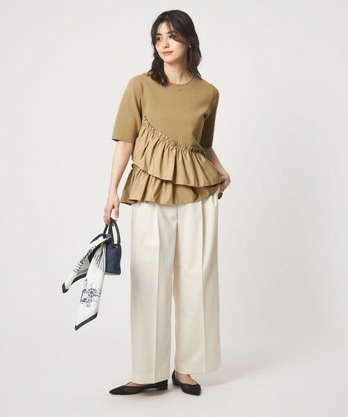 green label relaxing / グリーンレーベル リラクシング ニット・セーター | ドッキング ペプラム ショートスリーブ ニット プルオーバー ウォッシャブル | 詳細18