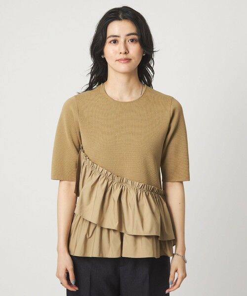 green label relaxing / グリーンレーベル リラクシング ニット・セーター | ドッキング ペプラム ショートスリーブ ニット プルオーバー ウォッシャブル | 詳細18