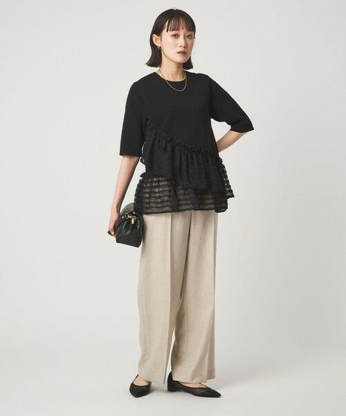 green label relaxing / グリーンレーベル リラクシング ニット・セーター | ドッキング ペプラム ショートスリーブ ニット プルオーバー ウォッシャブル | 詳細30