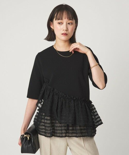 green label relaxing / グリーンレーベル リラクシング ニット・セーター | ドッキング ペプラム ショートスリーブ ニット プルオーバー ウォッシャブル | 詳細24