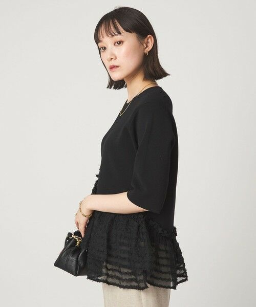 green label relaxing / グリーンレーベル リラクシング ニット・セーター | ドッキング ペプラム ショートスリーブ ニット プルオーバー ウォッシャブル | 詳細26