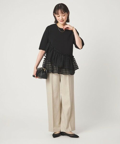 green label relaxing / グリーンレーベル リラクシング ニット・セーター | ドッキング ペプラム ショートスリーブ ニット プルオーバー ウォッシャブル | 詳細29