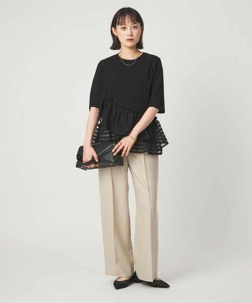 green label relaxing / グリーンレーベル リラクシング ニット・セーター | ドッキング ペプラム ショートスリーブ ニット プルオーバー ウォッシャブル | 詳細28