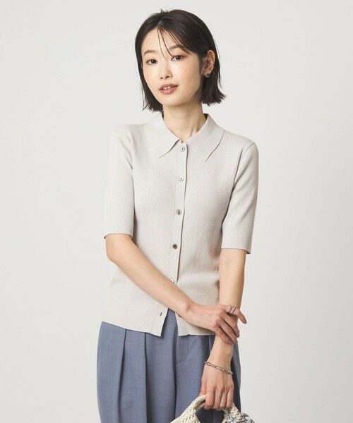 green label relaxing / グリーンレーベル リラクシング ニット・セーター | HIYOKE エリツキ リブ ニット マシンウォッシャブル UVカット 遮熱 | 詳細1