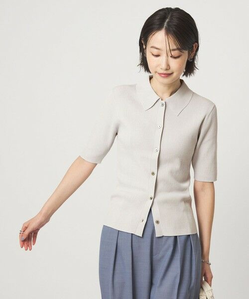 green label relaxing / グリーンレーベル リラクシング ニット・セーター | HIYOKE エリツキ リブ ニット マシンウォッシャブル UVカット 遮熱 | 詳細1