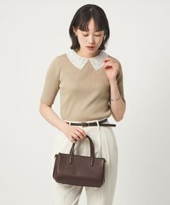 green label relaxing / グリーンレーベル リラクシング ニット・セーター | リブ エリレース 2WAY 5分袖 ニット プルオーバー