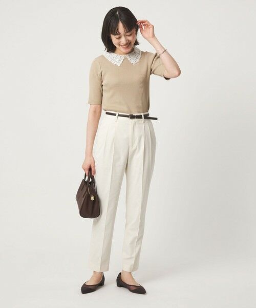 green label relaxing / グリーンレーベル リラクシング ニット・セーター | リブ エリレース 2WAY 5分袖 ニット プルオーバー | 詳細6