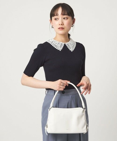 green label relaxing / グリーンレーベル リラクシング ニット・セーター | リブ エリレース 2WAY 5分袖 ニット プルオーバー | 詳細13