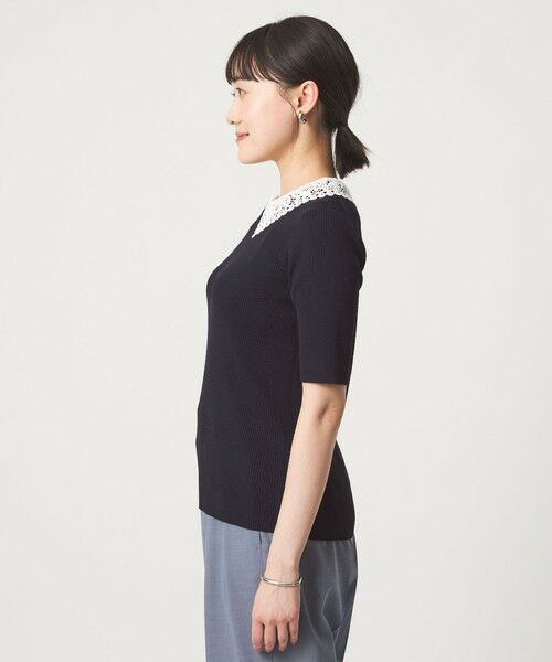 green label relaxing / グリーンレーベル リラクシング ニット・セーター | リブ エリレース 2WAY 5分袖 ニット プルオーバー | 詳細19