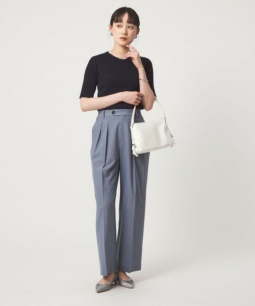 green label relaxing / グリーンレーベル リラクシング ニット・セーター | リブ エリレース 2WAY 5分袖 ニット プルオーバー | 詳細17