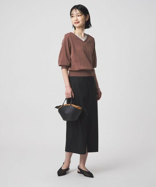 green label relaxing / グリーンレーベル リラクシング ニット・セーター | レース Vネック プルオーバー ニット | 詳細12