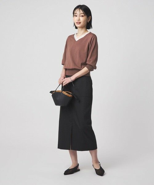 green label relaxing / グリーンレーベル リラクシング ニット・セーター | レース Vネック プルオーバー ニット | 詳細13