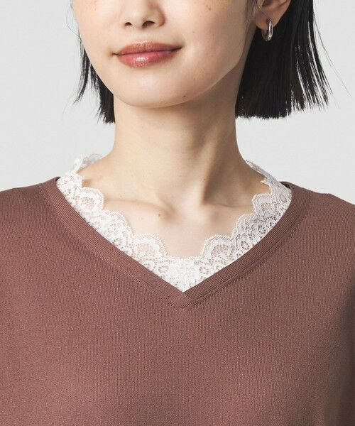 green label relaxing / グリーンレーベル リラクシング ニット・セーター | レース Vネック プルオーバー ニット | 詳細17