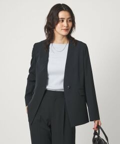 green label relaxing / グリーンレーベル リラクシング ノーカラージャケット | ［size SHORTあり］サラフール ノーラペル ジャケット ストレッチ 接触冷感 UVカット