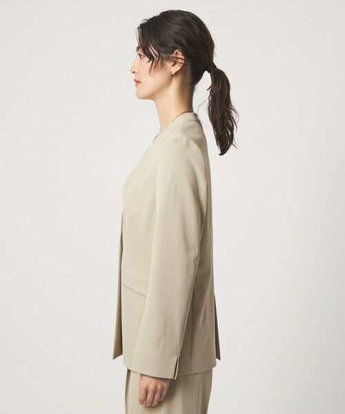 green label relaxing / グリーンレーベル リラクシング ノーカラージャケット | ［size SHORTあり］サラフール ノーラペル ジャケット ストレッチ 接触冷感 UVカット | 詳細11