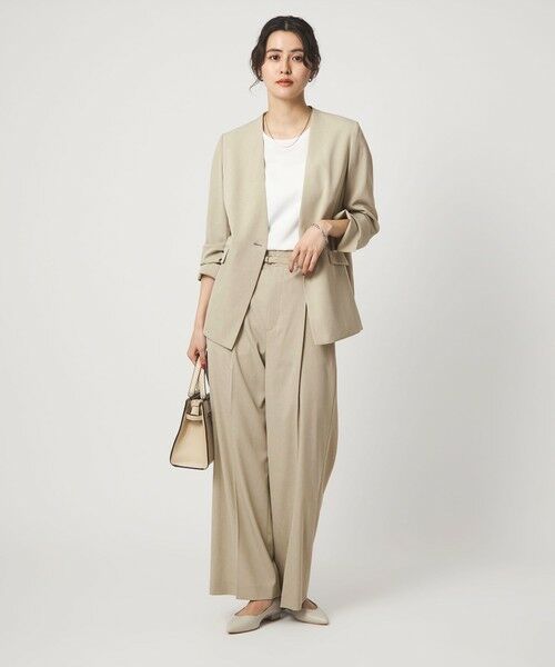 green label relaxing / グリーンレーベル リラクシング ノーカラージャケット | ［size SHORTあり］サラフール ノーラペル ジャケット ストレッチ 接触冷感 UVカット | 詳細7