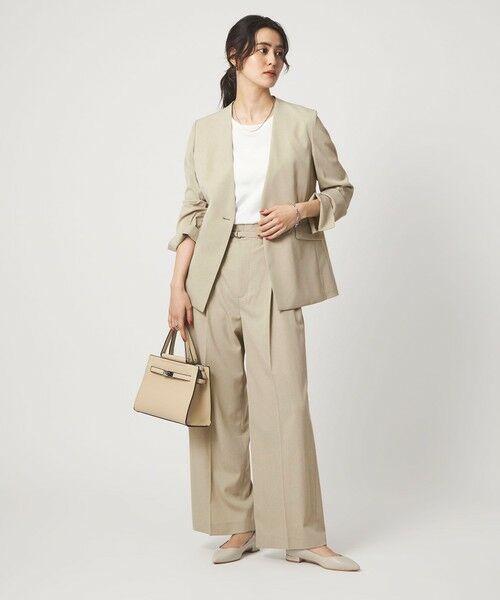 green label relaxing / グリーンレーベル リラクシング ノーカラージャケット | ［size SHORTあり］サラフール ノーラペル ジャケット ストレッチ 接触冷感 UVカット | 詳細8