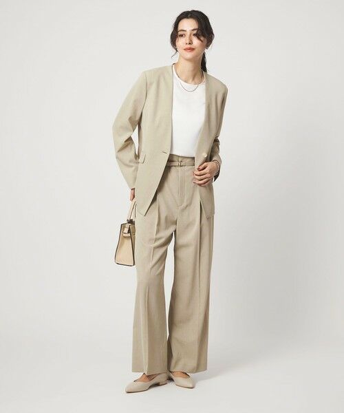 green label relaxing / グリーンレーベル リラクシング ノーカラージャケット | ［size SHORTあり］サラフール ノーラペル ジャケット ストレッチ 接触冷感 UVカット | 詳細9