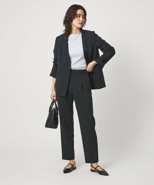 green label relaxing / グリーンレーベル リラクシング ノーカラージャケット | ［size SHORTあり］サラフール ノーラペル ジャケット ストレッチ 接触冷感 UVカット | 詳細23