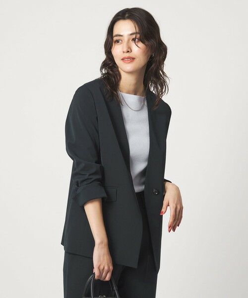 green label relaxing / グリーンレーベル リラクシング ノーカラージャケット | ［size SHORTあり］サラフール ノーラペル ジャケット ストレッチ 接触冷感 UVカット | 詳細21