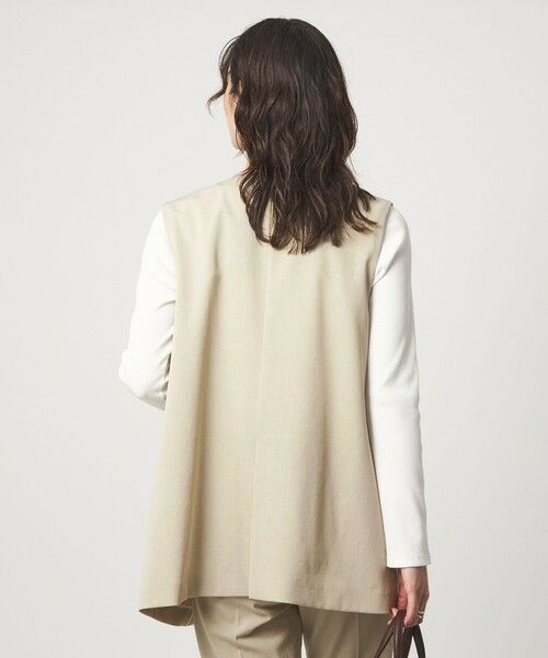 green label relaxing / グリーンレーベル リラクシング ノーカラージャケット | ［size SHORTあり］サラフール ノーラペル ジレ ストレッチ UVカット | 詳細2