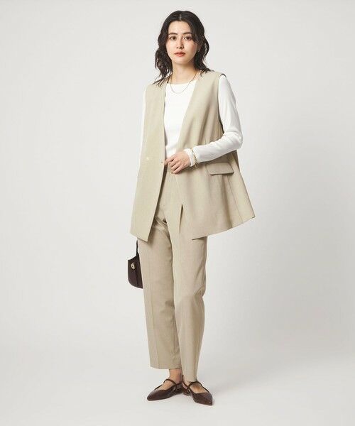 green label relaxing / グリーンレーベル リラクシング ノーカラージャケット | ［size SHORTあり］サラフール ノーラペル ジレ ストレッチ UVカット | 詳細5