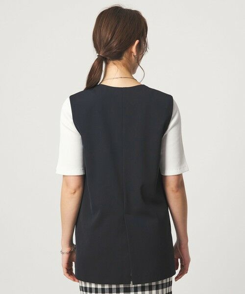 green label relaxing / グリーンレーベル リラクシング ノーカラージャケット | ［size SHORTあり］サラフール ノーラペル ジレ ストレッチ UVカット | 詳細16