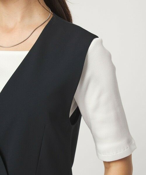 green label relaxing / グリーンレーベル リラクシング ノーカラージャケット | ［size SHORTあり］サラフール ノーラペル ジレ ストレッチ UVカット | 詳細18