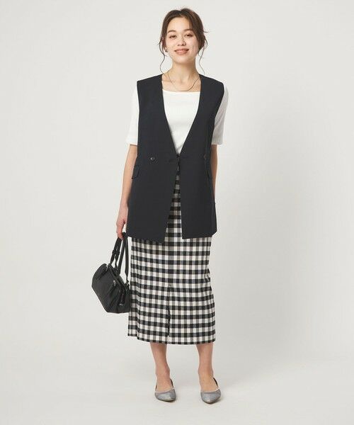 green label relaxing / グリーンレーベル リラクシング ノーカラージャケット | ［size SHORTあり］サラフール ノーラペル ジレ ストレッチ UVカット | 詳細11