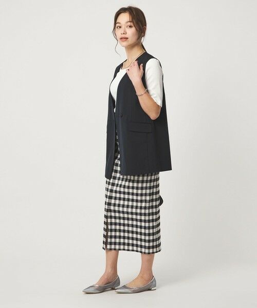 green label relaxing / グリーンレーベル リラクシング ノーカラージャケット | ［size SHORTあり］サラフール ノーラペル ジレ ストレッチ UVカット | 詳細12