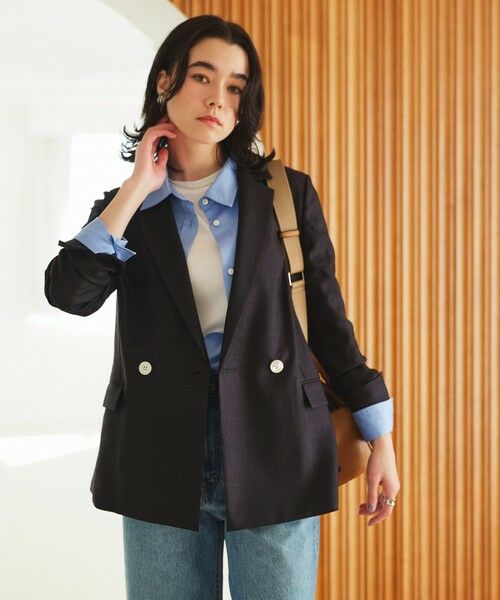 green label relaxing / グリーンレーベル リラクシング テーラードジャケット | ［size SHORTあり］リネンライク 2B ジャケット | 詳細20