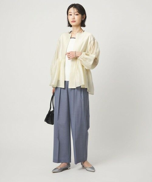 green label relaxing / グリーンレーベル リラクシング ノーカラージャケット | ［size SHORTあり］fleurie(フルリー) シアー ノーカラー ジャケット 接触冷感 | 詳細5