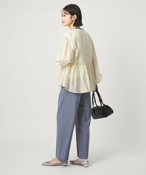 green label relaxing / グリーンレーベル リラクシング ノーカラージャケット | ［size SHORTあり］fleurie(フルリー) シアー ノーカラー ジャケット 接触冷感 | 詳細8