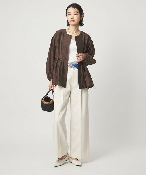 green label relaxing / グリーンレーベル リラクシング ノーカラージャケット | ［size SHORTあり］fleurie(フルリー) シアー ノーカラー ジャケット 接触冷感 | 詳細15