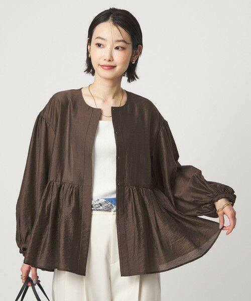 green label relaxing / グリーンレーベル リラクシング ノーカラージャケット | ［size SHORTあり］fleurie(フルリー) シアー ノーカラー ジャケット 接触冷感 | 詳細2